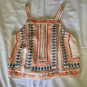 Embroidered Tank Blouse